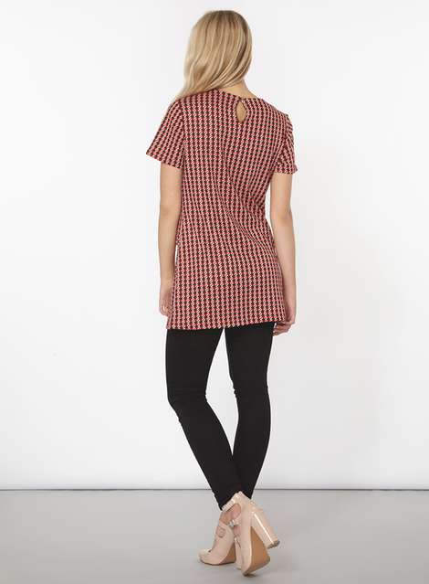 Red Dogstooth Pocket Tunic